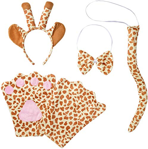 dressforfun 302049 - Kostüm Set Giraffe für Erwachsene, Haarreif mit Ohren und Hörnern, Handschuhe, Fliege und Schwanz