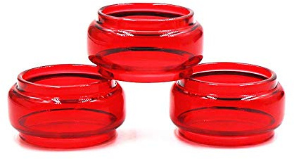 3-in-1 Ersatzröhren & Silikon-Vape Band Ringe & 810 Tropfspitze Rainbow für TFV12 Prince (rotes Glas, 3er-Pack)