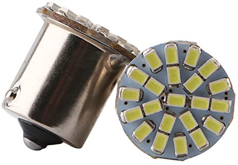 Qasim 10x 24V 1156 BA15S P21W P15W Led ampoules universelles de voiture pour véhicules clignotant indicateur de stationnement 2406 22SMD 176LM blanc