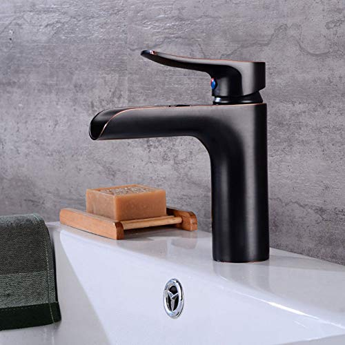 Waschtischarmaturen Waschtischarmaturen Weiß/Schwarz/Antik Badarmatur Wasserfallarmaturen Einlochmontage Kalt- Und Warmwasserhahn Waschtischarmatur Mischbatterien