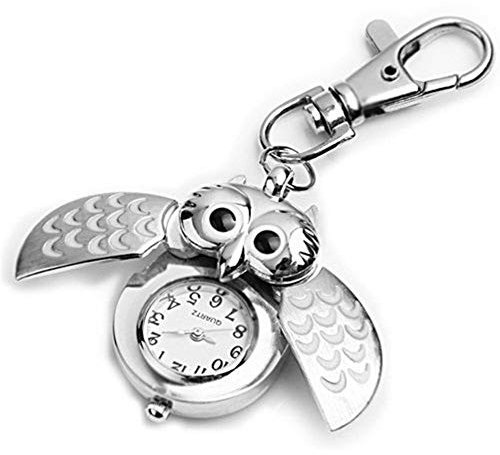 Ogquaton Pendentif Porte-clés Style Hibou Porte-clés Quartz Montre de poche Créatif et utile