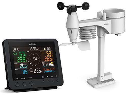 Youshiko YC9466 Weather Station (Official 2025 UK Version) RC Professional 7-in-1 Wireless Sensor, Wind speed & direction, Rainfall Temperature, Humidity, UV index, Light intensity reading