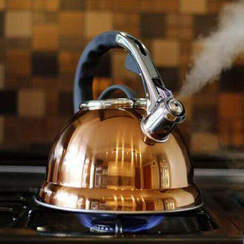Voche® 3.5 Litre Copper Stainless Steel Whistling Stovetop Kettle | Suitable for Electric, Gas and Induction Hobs