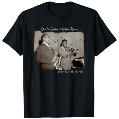 Miles Davis and Charlie Parker at The Three Deuces T-Shirt, Herren, Schwarz, L