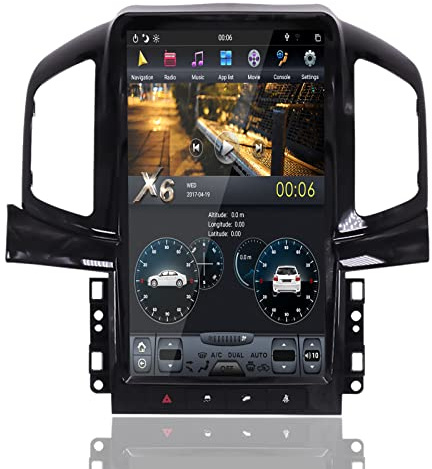 MOOKAKA Android Auto Radio 2 DIN Navegación GPS Unidad Principal Radio Tesla para Chevrolet Captiva 2013-2017 Reproductor Multimedia 13.6 Pulgadas Pantalla Vertical Apoyo Carplay DSP (PX6,4+128GB)
