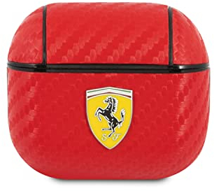 Ferrari FESA3CARE Hülle für AirPods 3 rot On Track PU Carbon