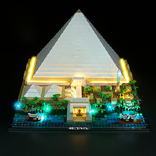 LocoLee Led Licht Set Kompatibel mit Lego Cheops Pyramide, Led Beleuchtungs Set Compatible with Lego Great Pyramid of Giza 21058 - Nur Lichter Set, Kein Modell-Modell (Standard Version)
