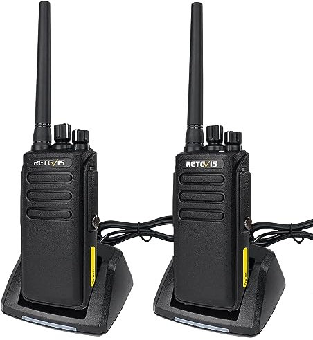 Retevis RT81V Walkie Talkies Long Range, DMR Two Way Radio Waterproof IP67, 2200mAh, Digital Handheld Radio for Adults, High Power 2 Way Radio for Construction Site Security (Black, 2Pack)