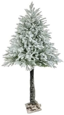 Abaseen 6ft Snowy Half Parasol Artificial Christmas Tree, Xmas Tree Easy Assembly Foldable Reusable Strong Metal Stand, Indoor Decoration for Christmas