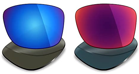 Mryok 2 Paar polarisierte Ersatzgläser für Oakley Jupiter quadratische Sonnenbrille – Optionen, Eisblau und Mitternachtssonne, Einheitsgröße