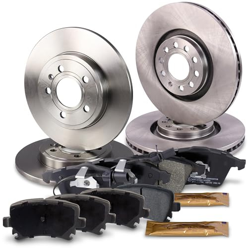 ATEC Germany Bremsenset Bremsscheiben + Bremsbeläge vorne hinten  40579080 | Kompatibel mit: AUDI A4 B7, A4 B7 Avant, A4 B7 Cabriolet, SEAT EXEO, EXEO ST