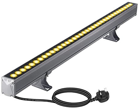 Yasotek Wall Washer Lights, 36W 3000K Warm White Linear Flood Light, 1Meter 230V LED Light Bar, IP65 Outdoor Wall Washer Light for Landscape, Church, Ads, Yard