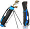 Golftasche mit Standfunktion für Damen und Herren, einfach zu tragen und langlebig, Spielfeld-Golftasche, ideal für Golfplatz und Reisen, leicht und wasserdicht, schwarz (schwarz + blau)