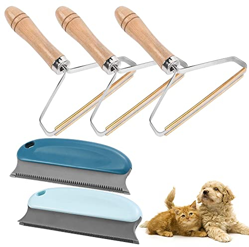 CJBIN Katzenhaarentferner, 5 Stück Tragbarer Fusselentferner Tierhaare, Tierhaare Katzenhaare Hundehaare Entfernen, Lint Remover, Tierhaarentferner für Teppich Kleidung Tierhaar und Sofa