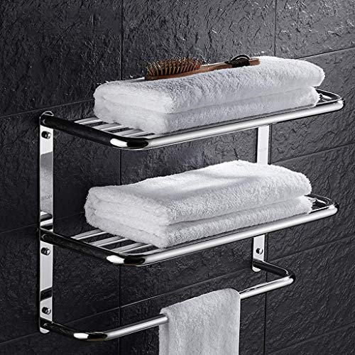 TMXKOOK Wall-Mounted Chrome Bathroom Towel Rack with 3 Tiers for Ample Storage and Organization