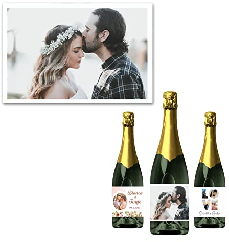 Étiquette De Bouteille Vin Personnalisée Four Cadeau Anniversaire,Autocollants De Bouteille Personnalisés,étiquettes Personnalisée avec Tout Texte Photo,Décor Personnalisé pour Occasion
