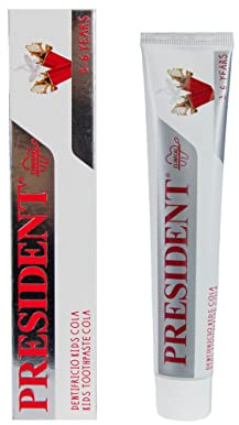 President Kids Zahnpasta für Kinder 3-6 Jahre Geschmack Cola Verhindert die Bildung von Karies, schützt Zahnfleisch und Zahnschmelz, ohne Parabene, SLS, Allergene und PEG-RDA 30-50 ml