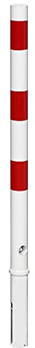 Absperrpfosten aus Stahl SPU 604 rot/weiß - herausnehmbar mit Bodenhülse und Dreikantschloss - Höhe ü. Flur: 900 mm, Ø 60 mm - Signalwirkung durch rote Reflexfolie - wolk