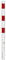 Absperrpfosten aus Stahl SPU 604 rot/weiß - herausnehmbar mit Bodenhülse und Dreikantschloss - Höhe ü. Flur: 900 mm, Ø 60 mm - Signalwirkung durch rote Reflexfolie - wolk