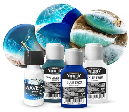 ResinPro® Ocean Epoxy Resin Kit | 90ml Professional Pigments for Resin Art, Ocean Waves & Beach Effects | High-Gloss, UV-Resistant, Non-Toxic