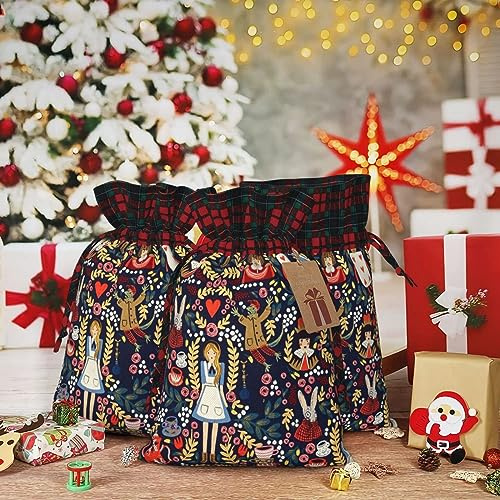 Geschenktüten mit Kordelzug, 21,6 x 30,6 cm, Weihnachts-Kordelzugtasche, Nussknacker, Ballett, Weihnachten, Tanz, wiederverwendbar, Weihnachtsgeschenkbeutel für Partys, Geschenktüten für Geschenke,