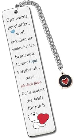 Opa Lesezeichen Weihnachten Vatertag Geschenk Danke Großpapa Geburtstagsgeschenk Ruhestand schätzen Familie Liebe Zitate Andenken Personalisiertes Erntedankfest Buchzubehör von Enkel Enkelin