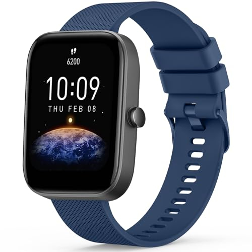 ZGCE Armband für Amazfit Bip 3 Armband/Bip 3 Pro/Bip U/Bip U Pro/Bip Lite, 20mm Silikon Armbänder Wasserdichtes Sport Ersatzarmband Damen Herren für Amazfit GTS 4 Mini/GTS 2 Mini/GTR Mini