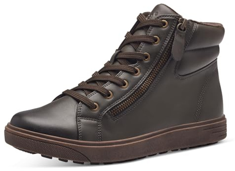 Jana Damen Sneaker hoch mit Reißverschluss Vegan, Grün (Olive), 38 EU