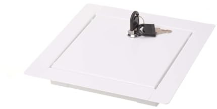 Aqbau® Revisionsklappe trockenbau 10x10 cm Revisionstür mit schloss, Revision Wartungstür, Wartungstür, serviceklappe, wartungsklappe trockenbau aus metall Weiß