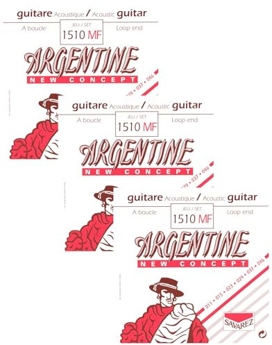 Savarez Jeu de Cordes pour Guitare acoustique 668737 1510MF Loop End (11-46) (Lot de 3)
