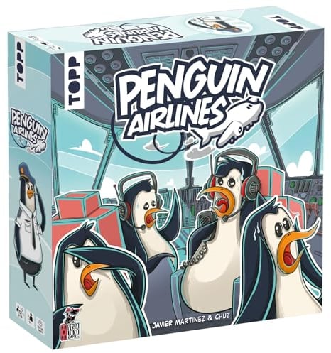 Penguin Airlines – Wer bringt den Vogel runter? Turbulentes Kommunikationsspiel in Echtzeit. Der Party-Flieger für nervenstarke Teams. 2–8 Spieler | ab 9 Jahren | 30 Minuten