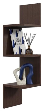 KUBUTKU Eckregal Hängend Wandregal solide praktische und dekorative Hängeregal für viele Räume (Wenge, 95,4x25x25 cm)