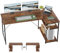 TRIUMPHKEY Eckschreibtisch mit Ablagefächern, umkehrbarer L-förmiger Schreibtisch, Arbeitstisch, Computerschreibtisch, Ecktisch, für Büro, Wohnzimmer，160cm,Braun