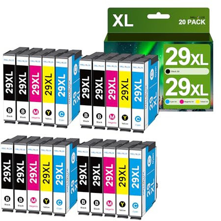HALLOLUX 29XL Cartouches d'encre Compatible pour Epson 29 29 XL pour XP-255 XP-445 XP-235 XP-345 XP-335 XP-342 XP-435 XP-452 XP-245 XP-355 XP-352 XP-257 (8 Noir, 4 Cyan, 4 Magenta, 4 Jaune)
