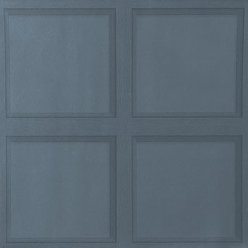 Beswitory 3D Effect Wood Panel Wallpaper - Retro Embossed Tartan Wallpaper Neutral Art Decor for Living Room Feature Wall, Bedroom Ceilings, Blue