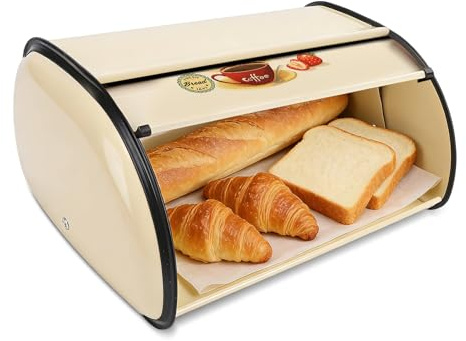 Buachois Contenitore per Dolci e Pane in Metallo Vintage, Barattolo con Coperchio a Chiusura Ermetica - Per Biscotti, Torte, Ciambelle e Fette Biscottate, Decorazione Cucina Stile Antico
