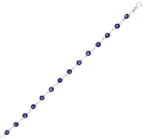 MYSTIC JEWELS by Dalia – Silver Evil Eye Bracelet – 19 cm