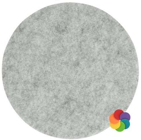 Filz Untersetzer & Platzset - Stärke: ca. 3mm - 100% Polyester - Made-in-Germany - Farbe/Größe: hellgrau-meliert - RT525 20 cm