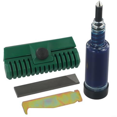 4-Piece Chainsaw Guide Bar Maintenance Kit with Groove Rail Dresser Grease Tool Cleaner for Bar Nose Bearing and Edge Chamfering