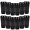 Yisituo Plastic Coffee Cups with Lids, 12 Pack 480ml Reusable Tumblers for Adults, for Hot & Cold Drinks, Microwaveable Travel Mugs (12, Black)