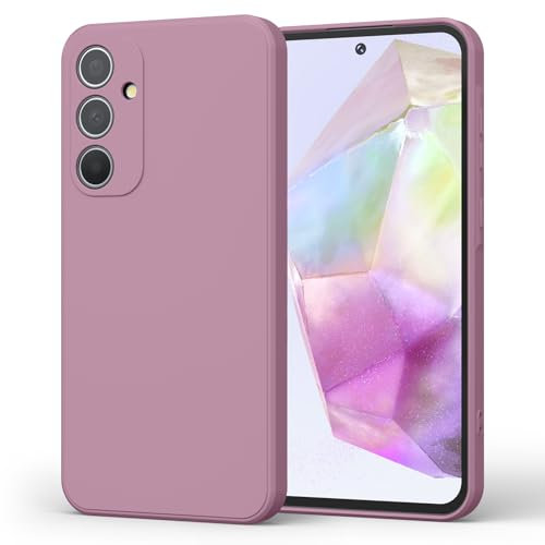 Vancle Coque Compatible pour Samsung Galaxy A35 5G, Étui en Silicone avec Doublure en Microfibre Souple, Conception Spéciale de Bord Droit pour Samsung Galaxy A35 5G (Rose Pourpre)
