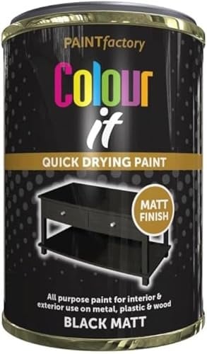 MIXEL Jet Black Gloss Paint Tin, Quick-Drying Formula, DIY Projects, Ideal for Interior and Exterior Use, Perfect for Wood, Metal, Plastic, Home Renovations, 300ml, (1 Pcs)