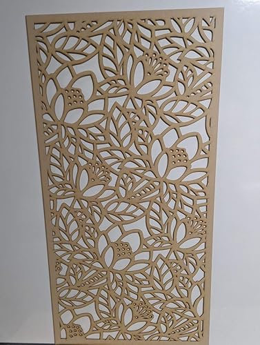 Wooden mesh laser cut in 3mm thick mdf decorative panel for radiator covers, partition walls and home made cabinets (various sizes) pattern (KPF). Made in the UK (Unprimed, 1200mm x 300mm)
