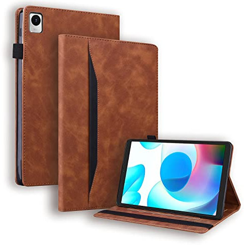 Mldjomid Hülle für Realme Pad Mini 8.7 2022 PU Leder Schutzhülle Multi-Winkel Folio Flip mit Stand Funktion Tablette Case Cover für Realme Pad Mini 4G/ Realme Pad Mini LTE Tablet, Business Braun