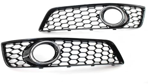 GSRECY Griglia paraurti anteriore, copertura del telaio della griglia, finitura a nido d'ape anello cromato nero lucido compatibile con Audi A3 8P 2008-2012, solo standard