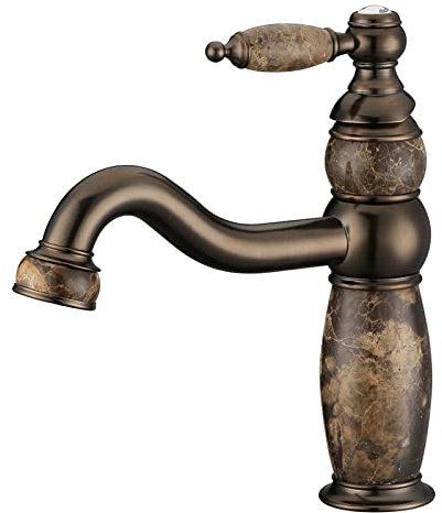 Jade Faucet Home Improvement Hotel Antiker heißer und kalter Waschbeckenhahn, braunes altes dunkelbraunes Netzwerk
