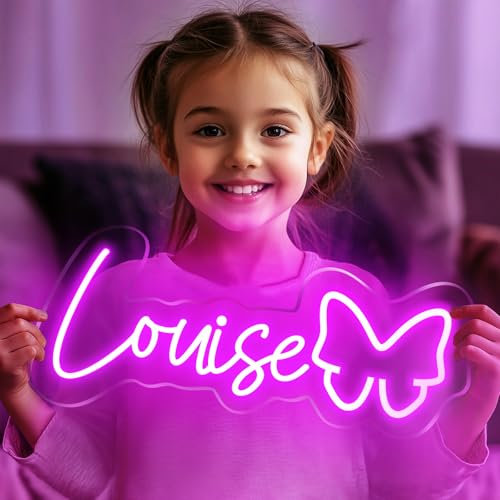 Enseigne Néon Personnalisée, Prénom en LED pour Décoration Murale, Chambre Fille, Cadeau Anniversaire 10 Ans, Mariage, Demande en Mariage, Fête, Chambre Enfant – Panneau Néon LED Sur Mesure (Violet)
