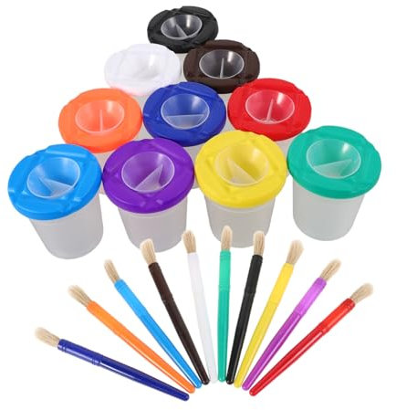KONTONTY 1 juego Tazas Antiderrame para Infantil de Plástico para de Herramienta de Lavado de Pinceles Accesorios de Arte Reutilizable