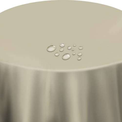 Wachstuch Tischdecke Glatt Uni Rund 90 cm Beige abwaschbar, wasserabweisend