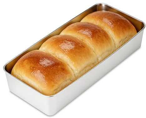 Romon Edelstahl Brotbackform, 2 Stück Brotbacktopf Kasten, Rechteckige Kastenform (33×15×6.5cm) hitzebeständig für Backen & Festlichkeiten, spülmaschinengeeignet für Brot & Kuchen, Brot Backen Zubehör